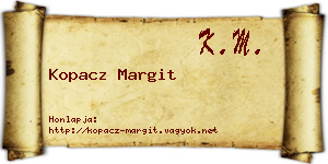Kopacz Margit névjegykártya